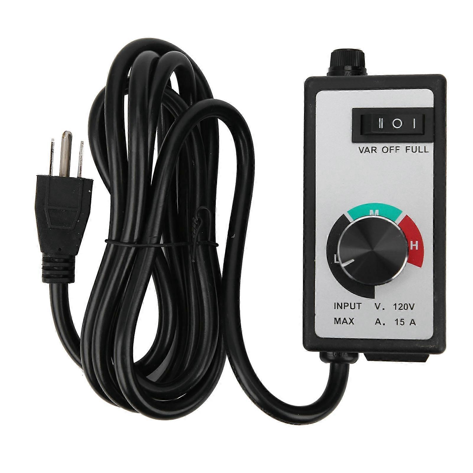 Fan Speed Controller Variable Adjuster Electronic 120V 1500W 15A US Plug 2 Meter Cord