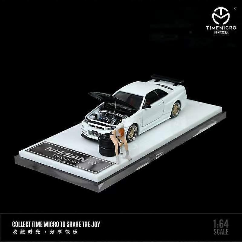 TIME Micro 1/64 ニッサン 日産 スカイライン GTR R34 Time Micro 1:64 Nissan GTR R34 Kırmızı / Yeşil / Beyaz Diecast