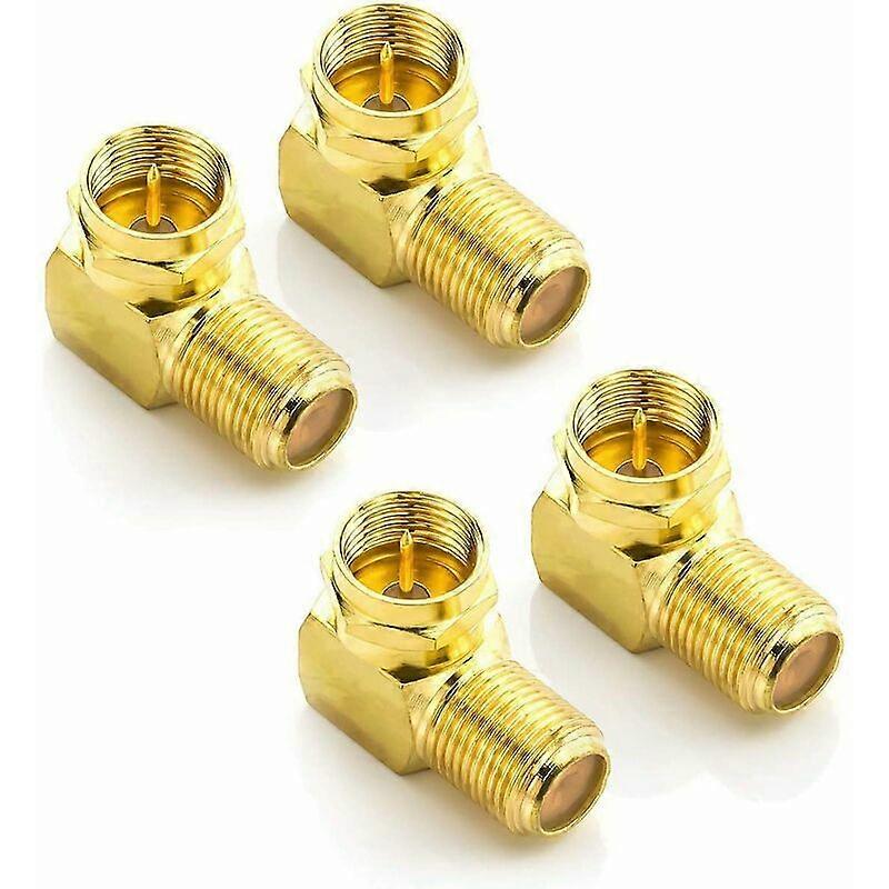 4pcs Right Angle Thumb F Head Adapter Cable TV Set Top Box Conversion Adapter for Home