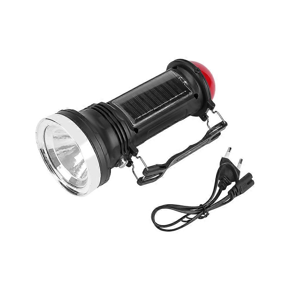 Solar Rechargeable COB LED Light Outdoor Camping Portable Emergency Flashlight EU Plug