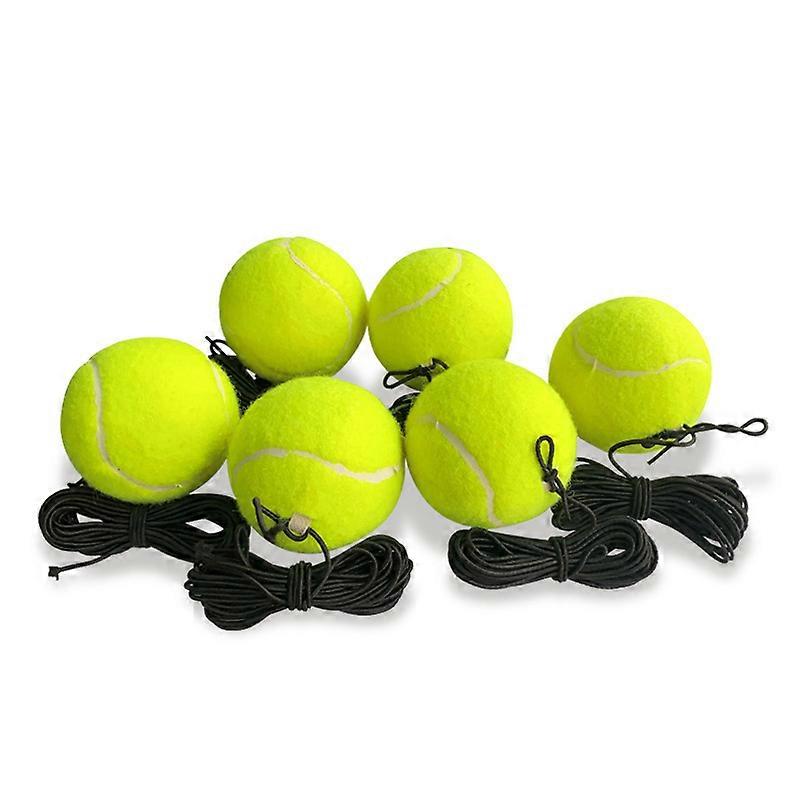 6 Packs Tennis Training Ball with String Tennis Trainer Balls Self Practice Trainer Tool Tennis Ball Training Equipment for Tennis Trainer Practice Ex