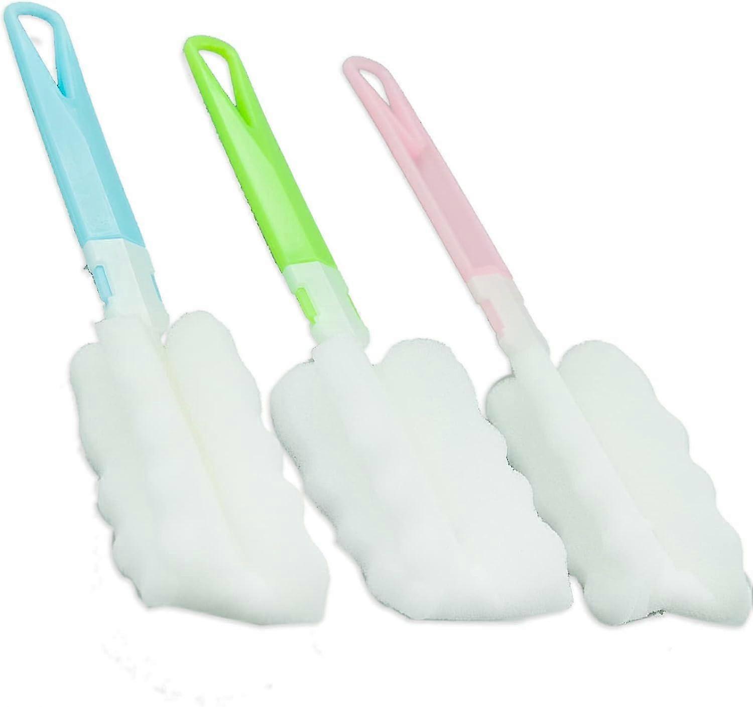Sponge Bottle Brushes - Adjustable Long Handle Cleaning Brushes (3pcs)