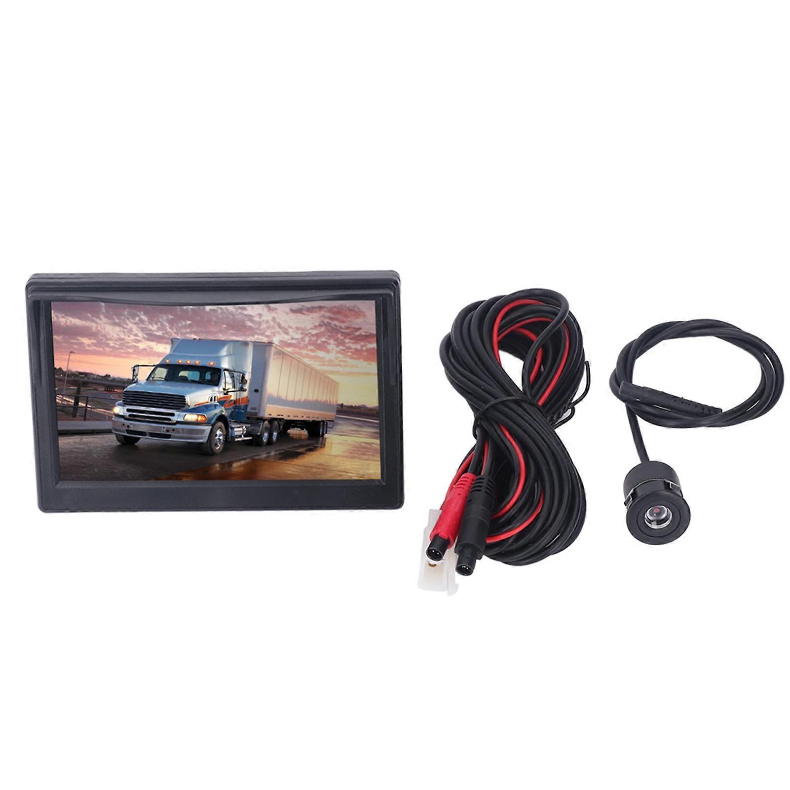 5in Backup Camera Monitor High Definition 170 Wide Angle Rear View System for RV Trailer Round Camera E2U111