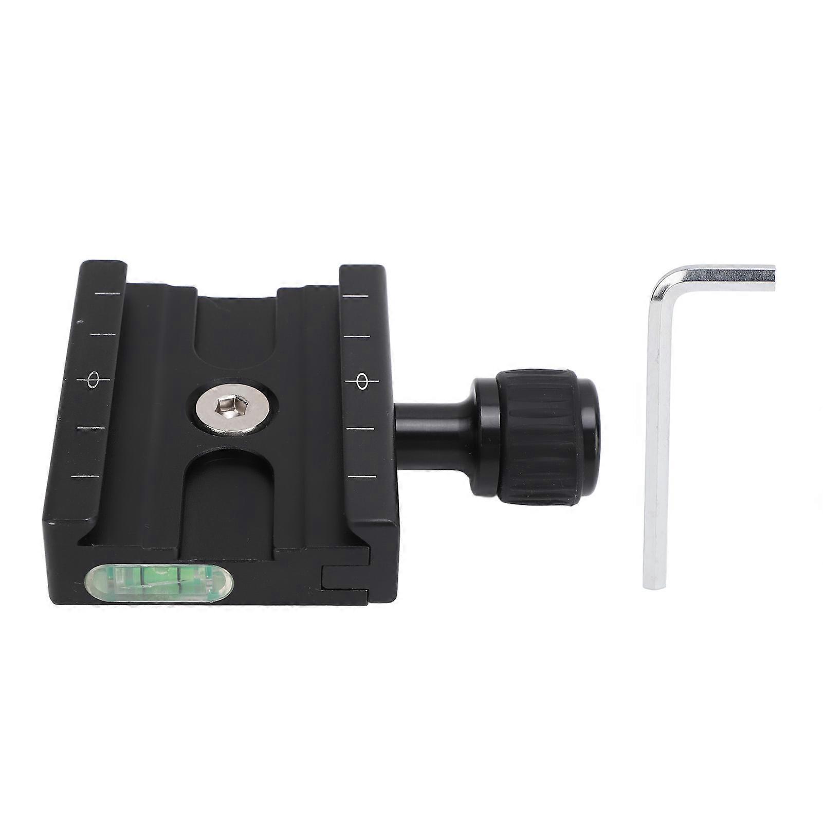 Quick Release Clamp for Arca Style Plate Aluminum Alloy 60mm Camera Tripod Quick Release Plate Clamp with 3 Bubble Levels 3/8 to 1/4 Inch Thread NO.47