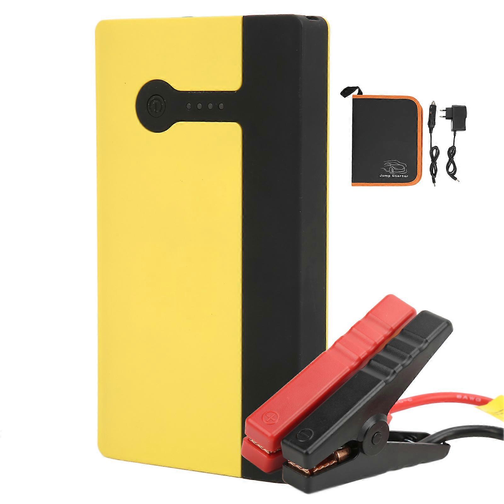 Auto Accu Jump Starter 9000mAh 500A 12V Auto Power Bank Auto Batterij Booster Batterijlader EU Plug 100?240VYellow Zwart