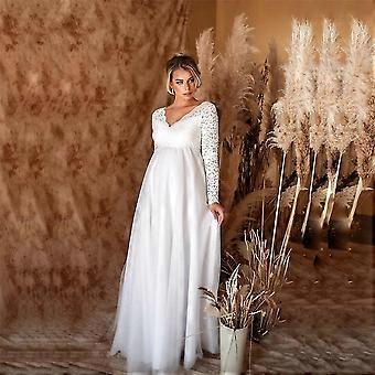 Long-sleeved Lace And Pressed Pregnant Women's Sexy Loose Trailing Dress |  Fruugo NO