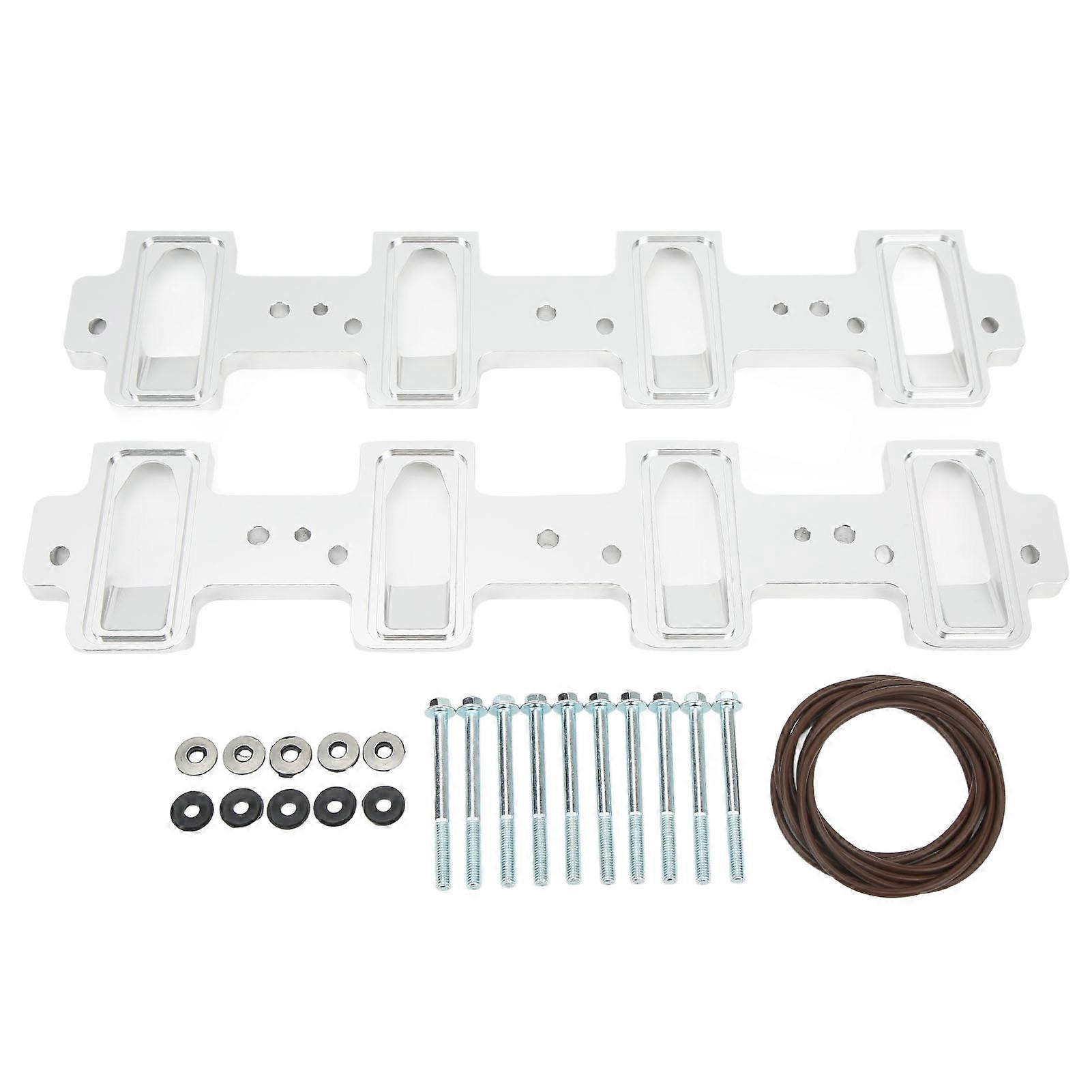ICT Billet LS3 Rectangle Port To LS1 Cathedral Intake Adapters - Aluminum Adapter Plates For LS Engine Swaps (Part #551317)