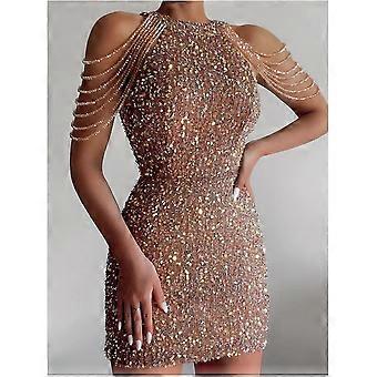 strapless open back dress Vasanta Embellished Fishtail Corset Gown in Gold main image 1