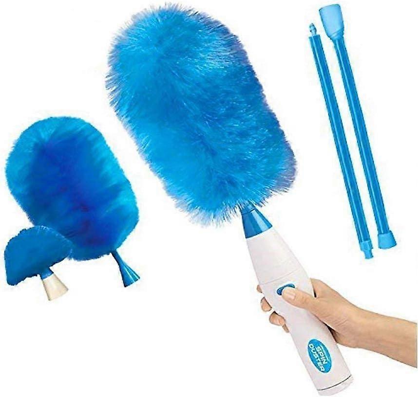 Duster and Floor Washer 360° Rotation Adjustable Electric Spring Duster with 2 Duster Heads