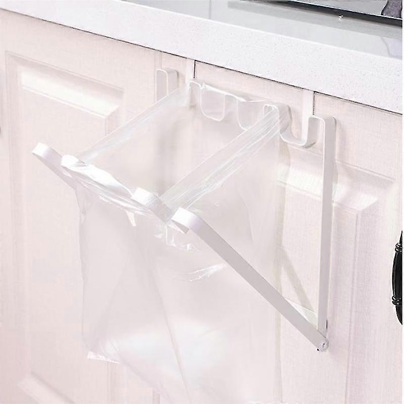Multi-function Iron Art Cupboard Door Type Folding Kitchen Garbage Bag Hanger Storage Rack Lron Frame