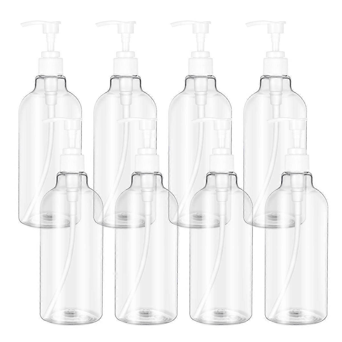 バスルームキッチン用8個500mlリペアポンプボトル透明シャンプーディスペンサーローション液体ボトル