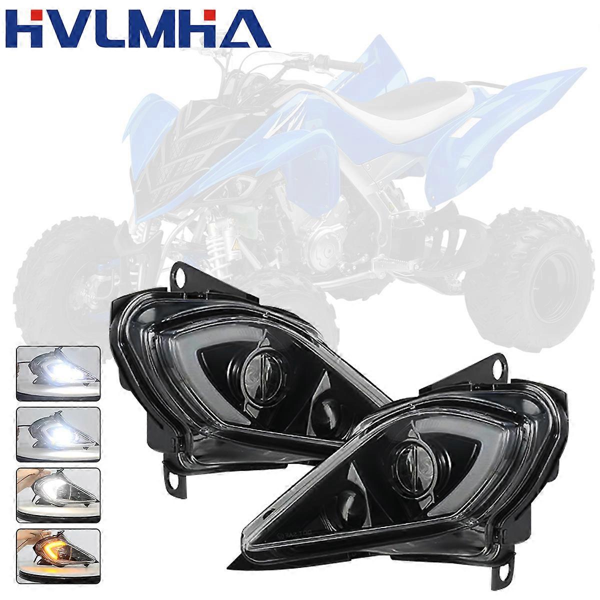 Front LED Headlight DRL For YAMAHA RAPTOR 700 2006-2022 With Yellow Turn Signal Light