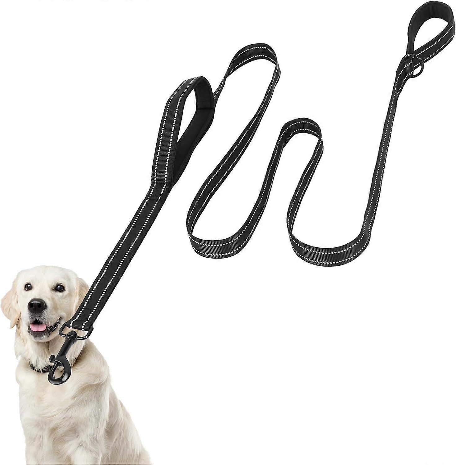 Dog Lead 1.8m with Double Padded Handles | Reflective Stitching | Nylon Rope for Large and Medium Dogs | Control and Training Dog Lead