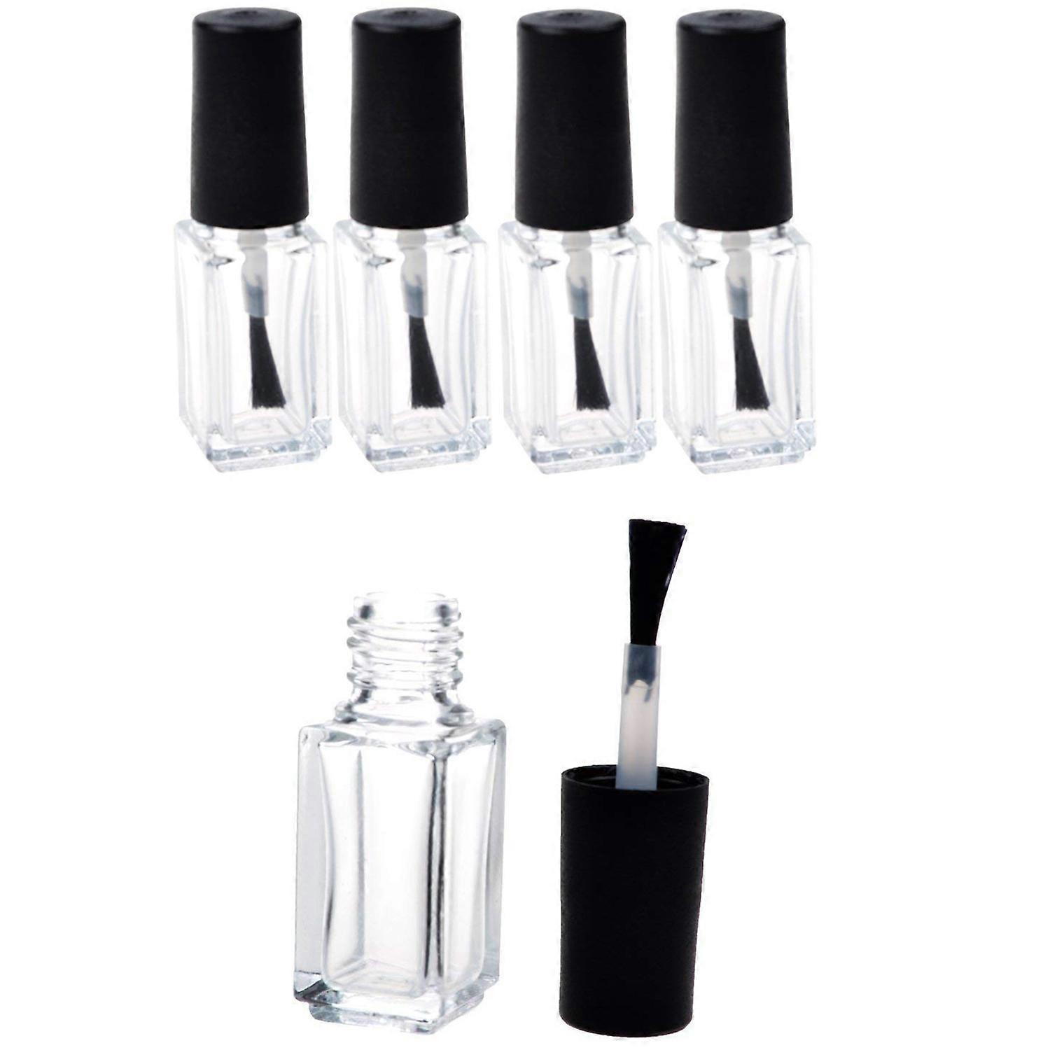 Tomma nagellack klara flaskor med borstlock (5ml 5Pack)