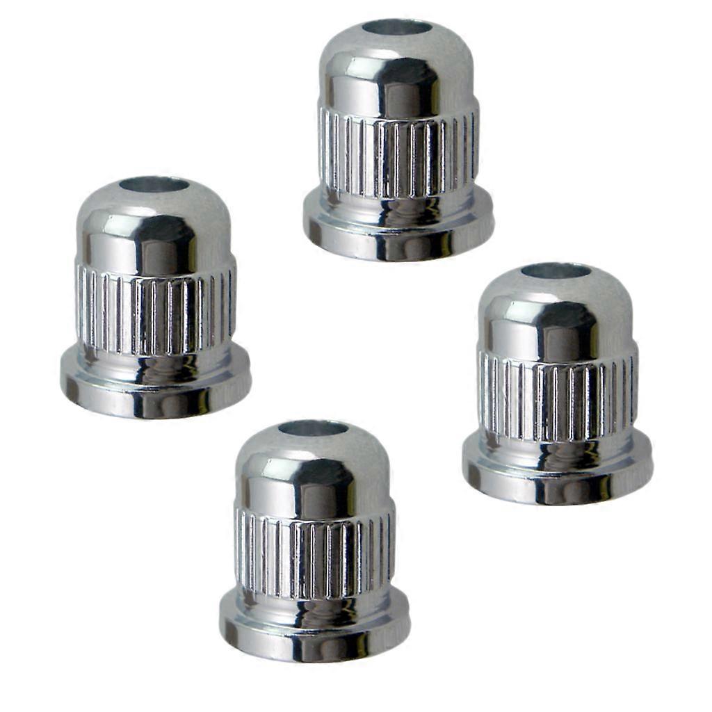 4 Pcs Electric String Mounting Ferrules Bushing for Universal Bass Body,Silver