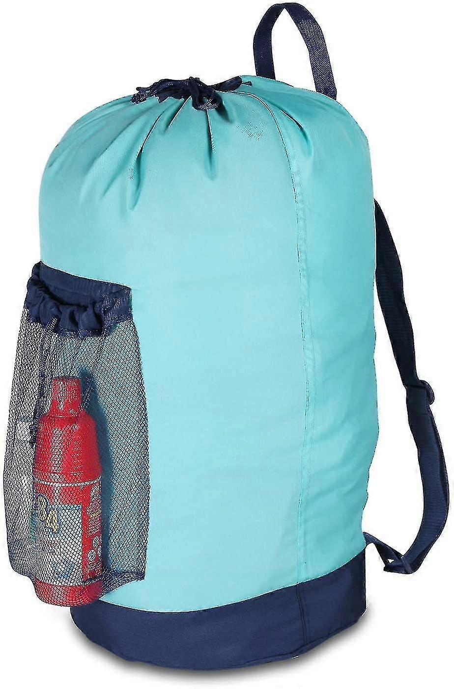 Backpack Laundry Bag, Laundry Backpack With Shoulder Straps And Mesh Pocket Durable Nylon Backpack Clothes Hamper Bag With Drawstring Closure For Coll