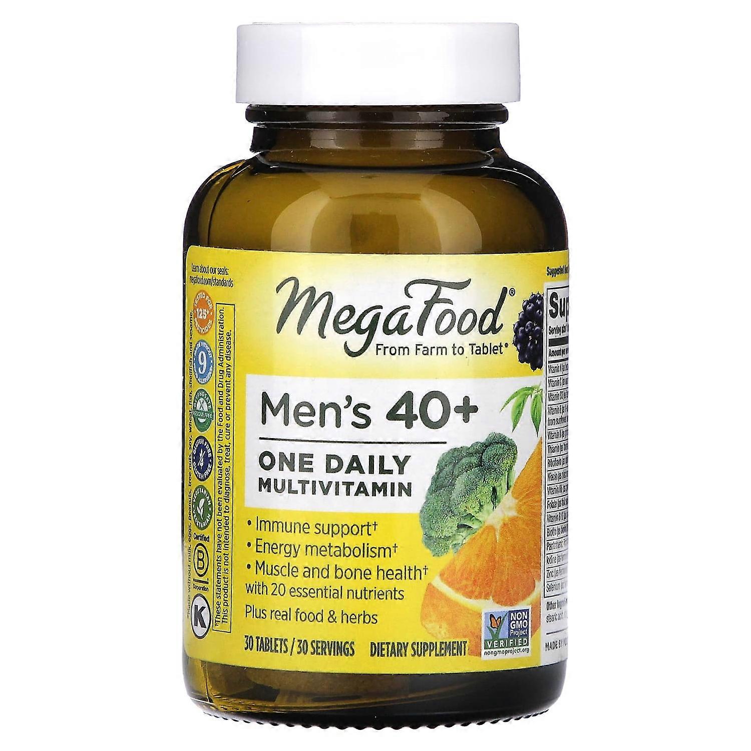 MegaFood, Men 40+ One Daily Multivitamin, 30 Tablets