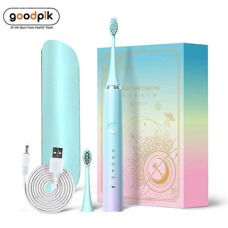Sonic Electric Toothbrush 5 Modes Waterproof Fasth Head Adult Brush USB Charging
