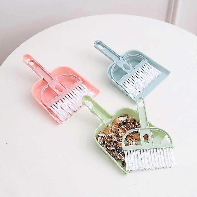 3 Pack Mini Broom and Dustpan Set - Small Dustpan and Brush SetMini Dust Pan Tool for Table, Desk, Countertop, Key Board