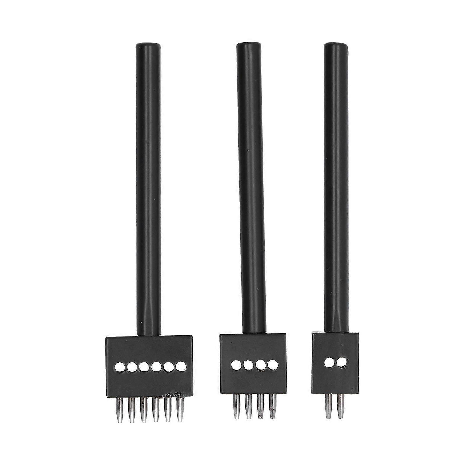 3kpl nahkainen rei'itetty työkalu musta hammas kestävä nopea helppo DIY nahka käsityötyökalusarjat5mm