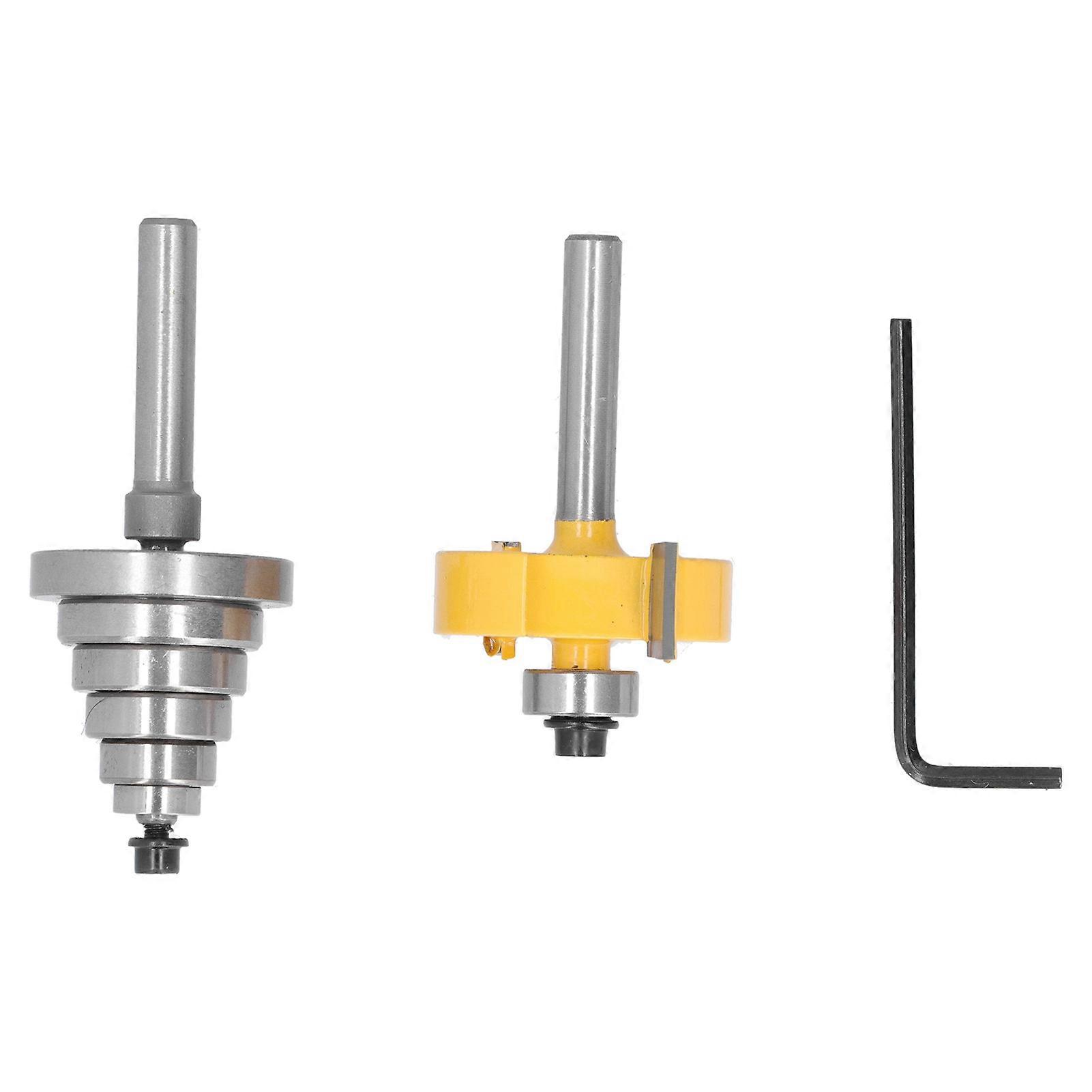 Rabbet Router Bit Set 1/4in Shank with 6 Bearings 3/8in 1/2in 5/8in 3/4in 7/8in 1?1/8in