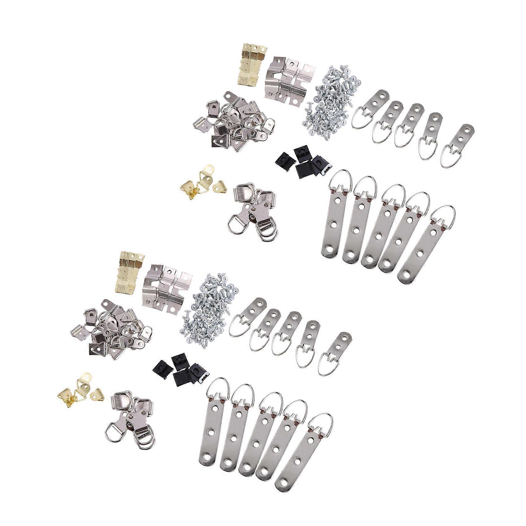 280 Pcs Photo Frame Hanging Hooks Kit, 9 Models Picture Hanger Hooks with Screws for Office Family