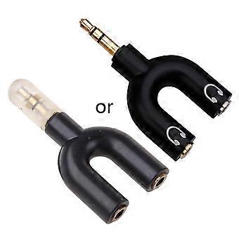 3.5mm Splitter Adapter For Computer Headset 3.5mm Male To 2 Dual Female Cable