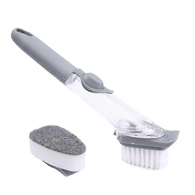 Soap Dispensing Dish Brush set Kitchen Cleaning Brush with 1 Sponge Replaceable Heads with diswasher brush with soap dispenser