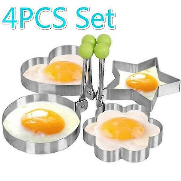 4pcs Egg Pancake Ring Mold Kitchen Stainless Steel Baking Tools