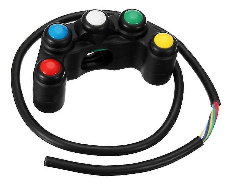 Universal 22 Mm Motorbike Light Push Button Switch,atv Motocross Racing 5 Button Handlebar Switch Push Button 22mm For Kawasaki Yamaha Honda(black)(1p