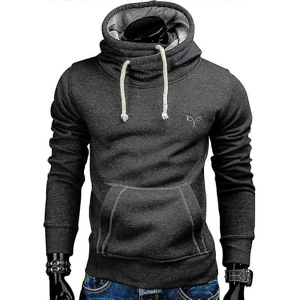 Hommes Manches Longues Sweat à Capuche Cou Pull Pull Pull Sweatshirt Slim Fit Pull