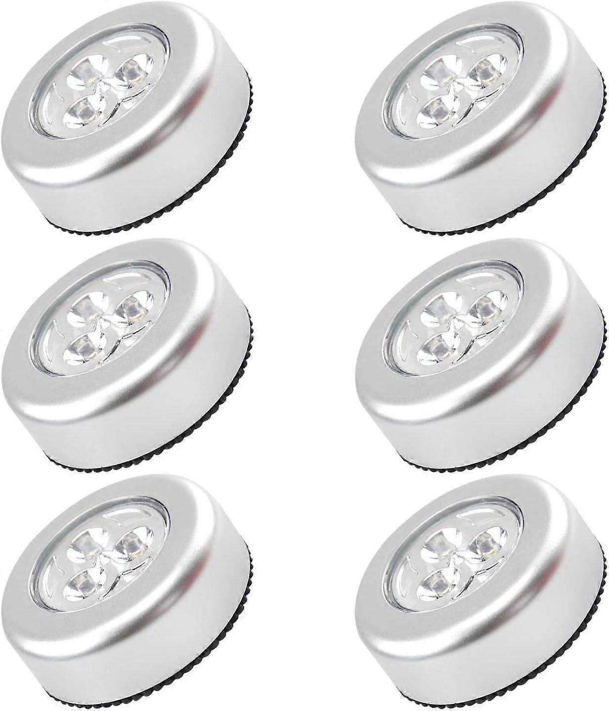 6 Pieces of Round Touch Lights; Trunk Emergency Lights, Wireless Lighting, Reading Button Lights, Touch Emergency Lights; Suitable for bedrooms, corri