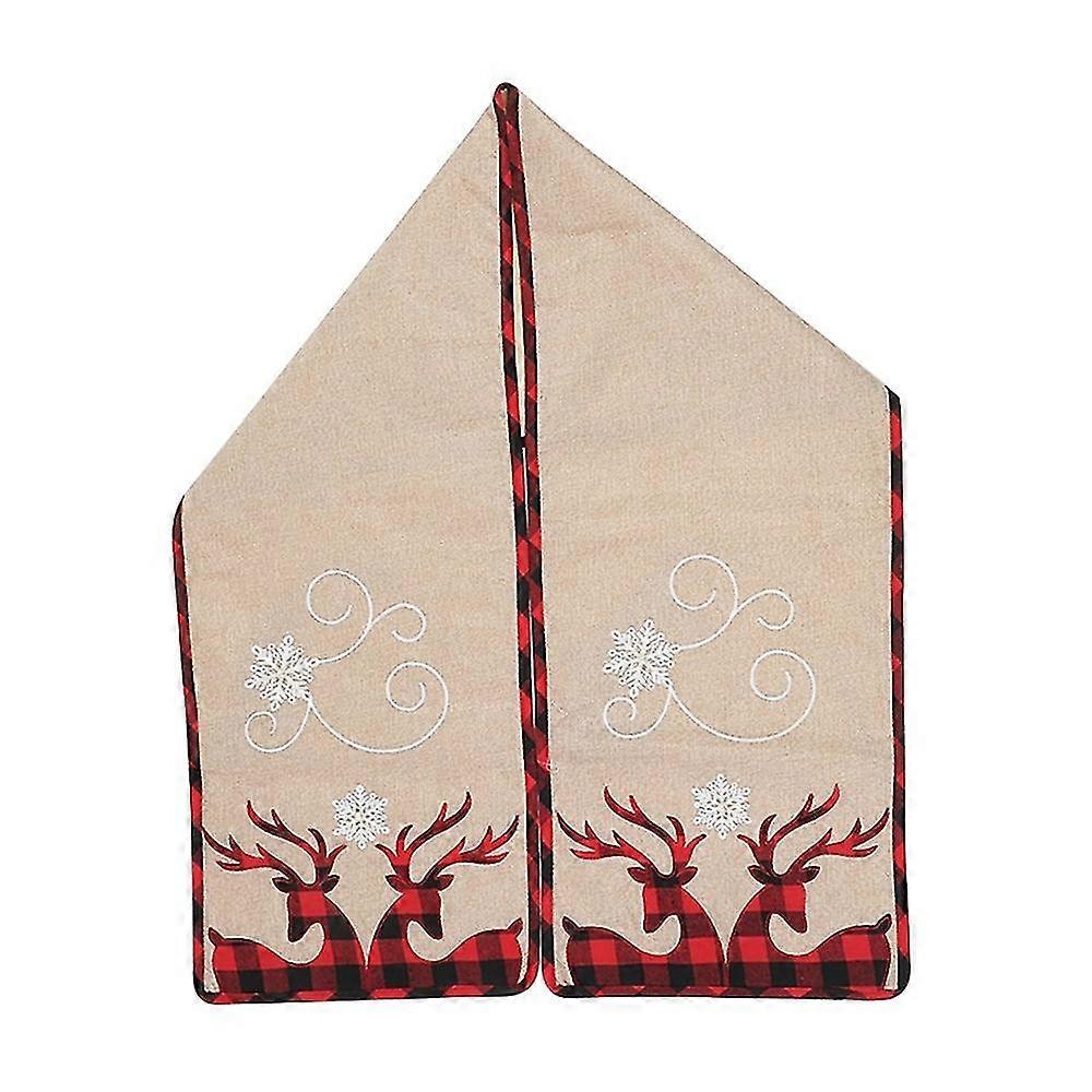 Christmas Table Runner With Elk Snowflake Pattern For Table, B