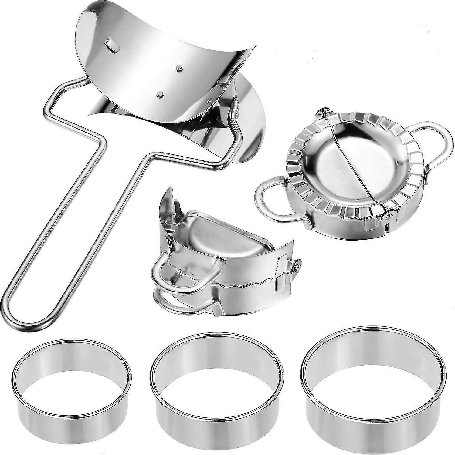 6 Piece Noodle Press, Wonton Maker, Dumpling Maker Set, Pastry Tools Stainless Steel Dumpling Maker