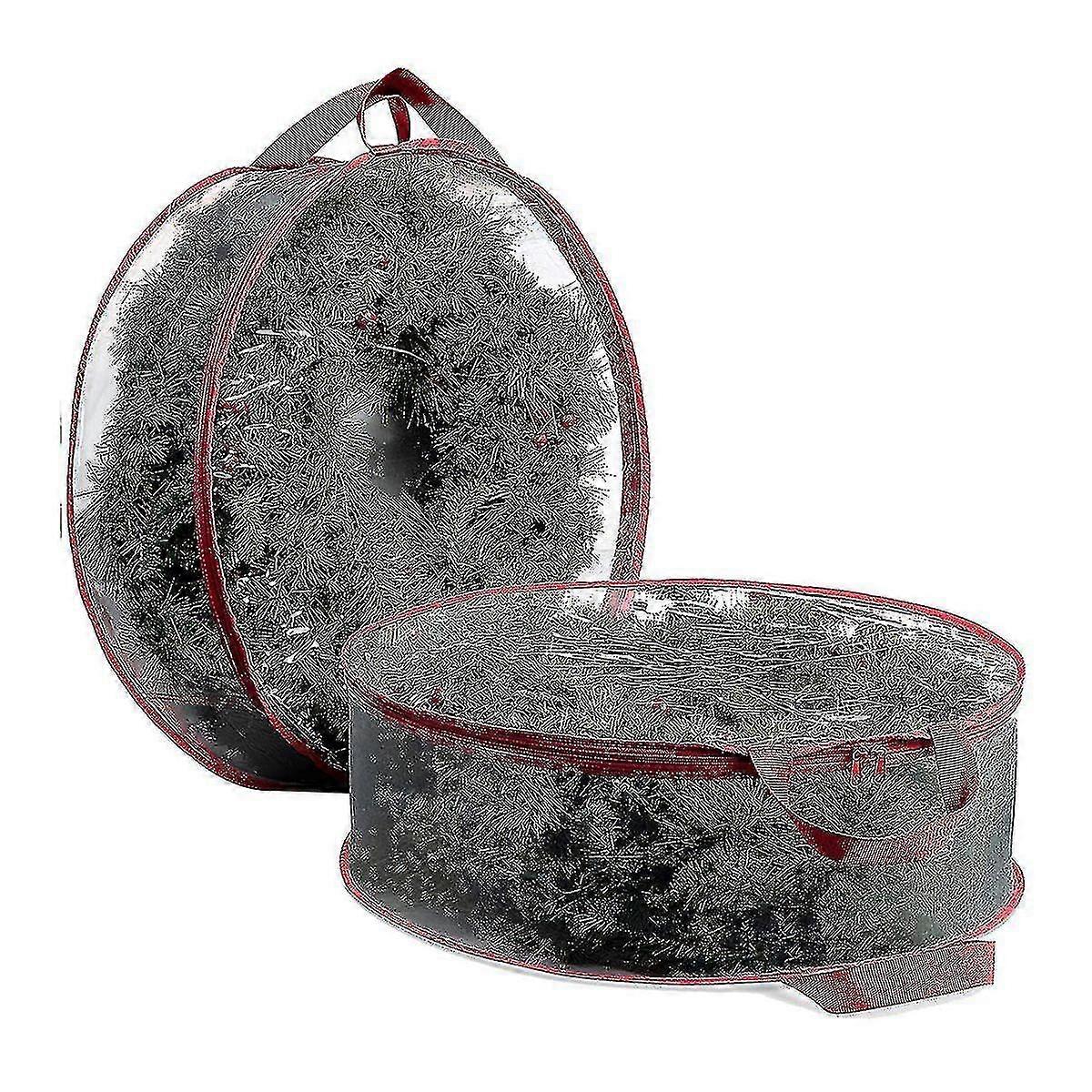2pack Christmas Wreath Storage Container 30inch(red)