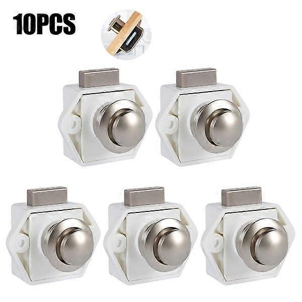 Button Locks,5Pcs Push Button Cabinet Latch home RV Cabinet Latch Knob
