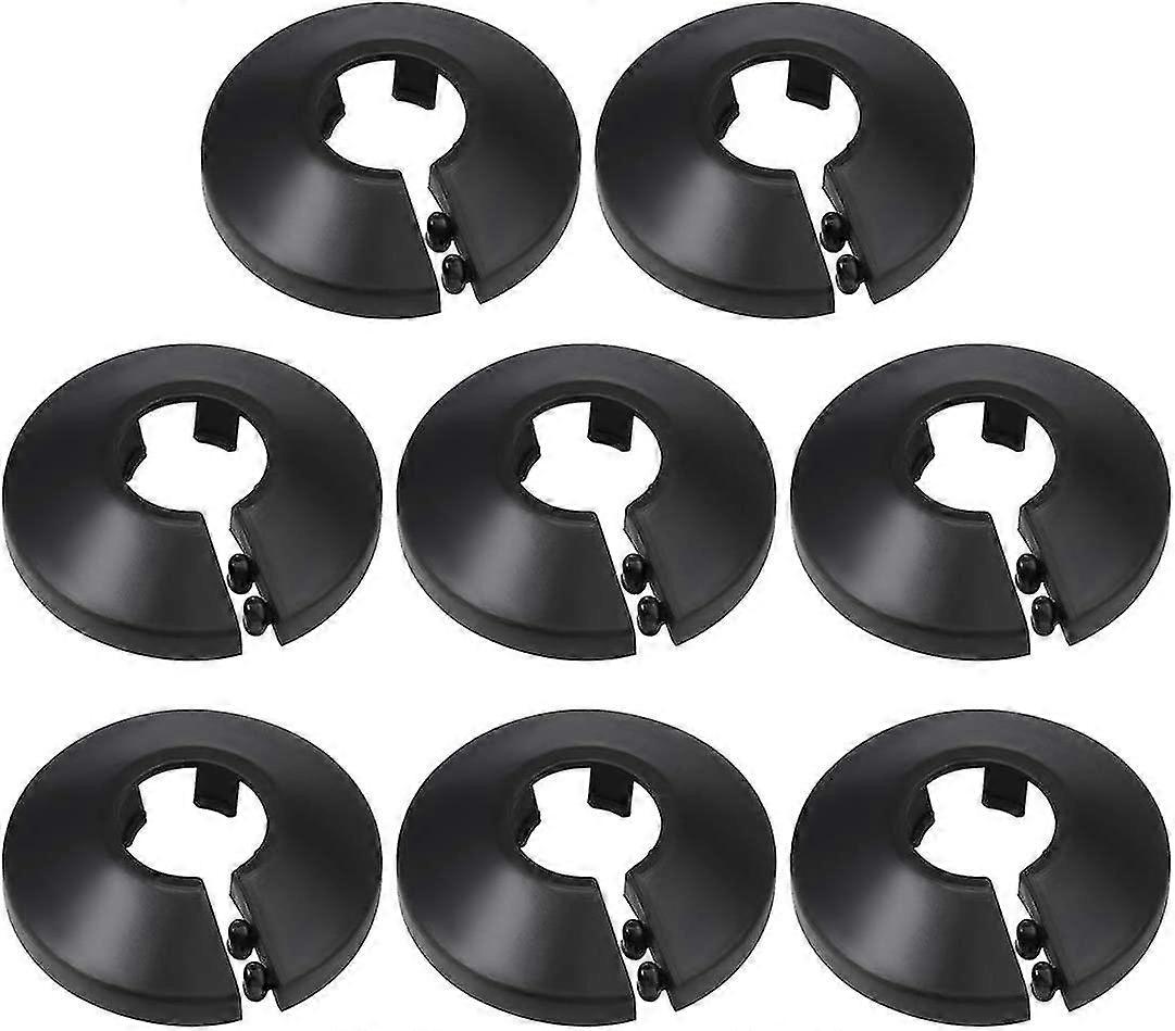 16mm Rørdæksel Dekoration Pp Radiator Escutcheon Vandrør Vægdæksel Sort 8 stk Z