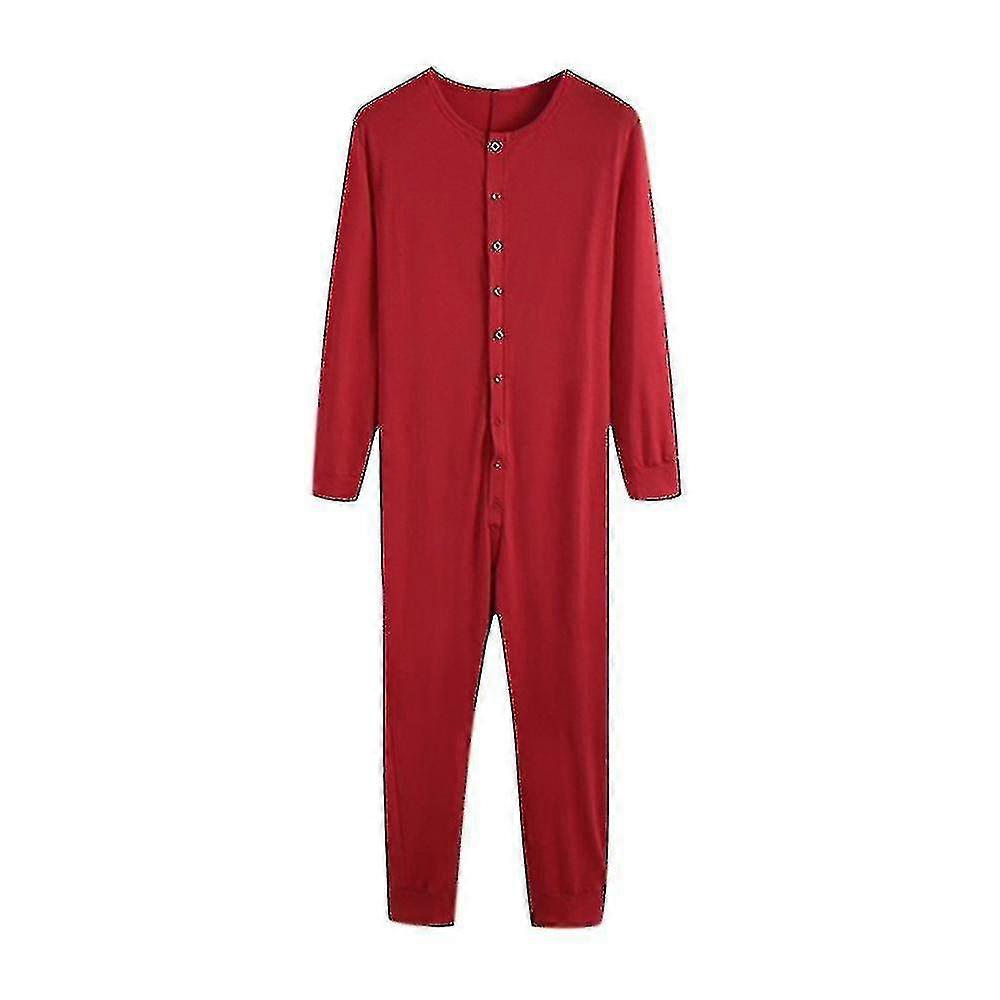 Erkek Tek Parça Uzun Johns Gece Pijama