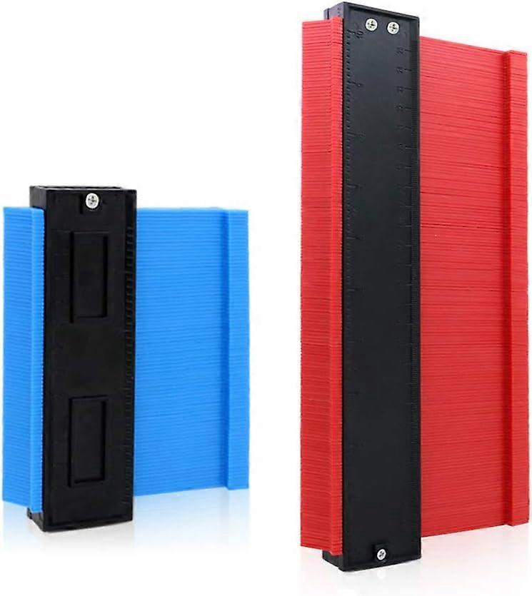 2-Pack Contour Ruler Duplicator, Versatile Shape Marking Tool, with Graduated Irregular Contour Tracking Template Plastic Ruler for Measuring Wood and