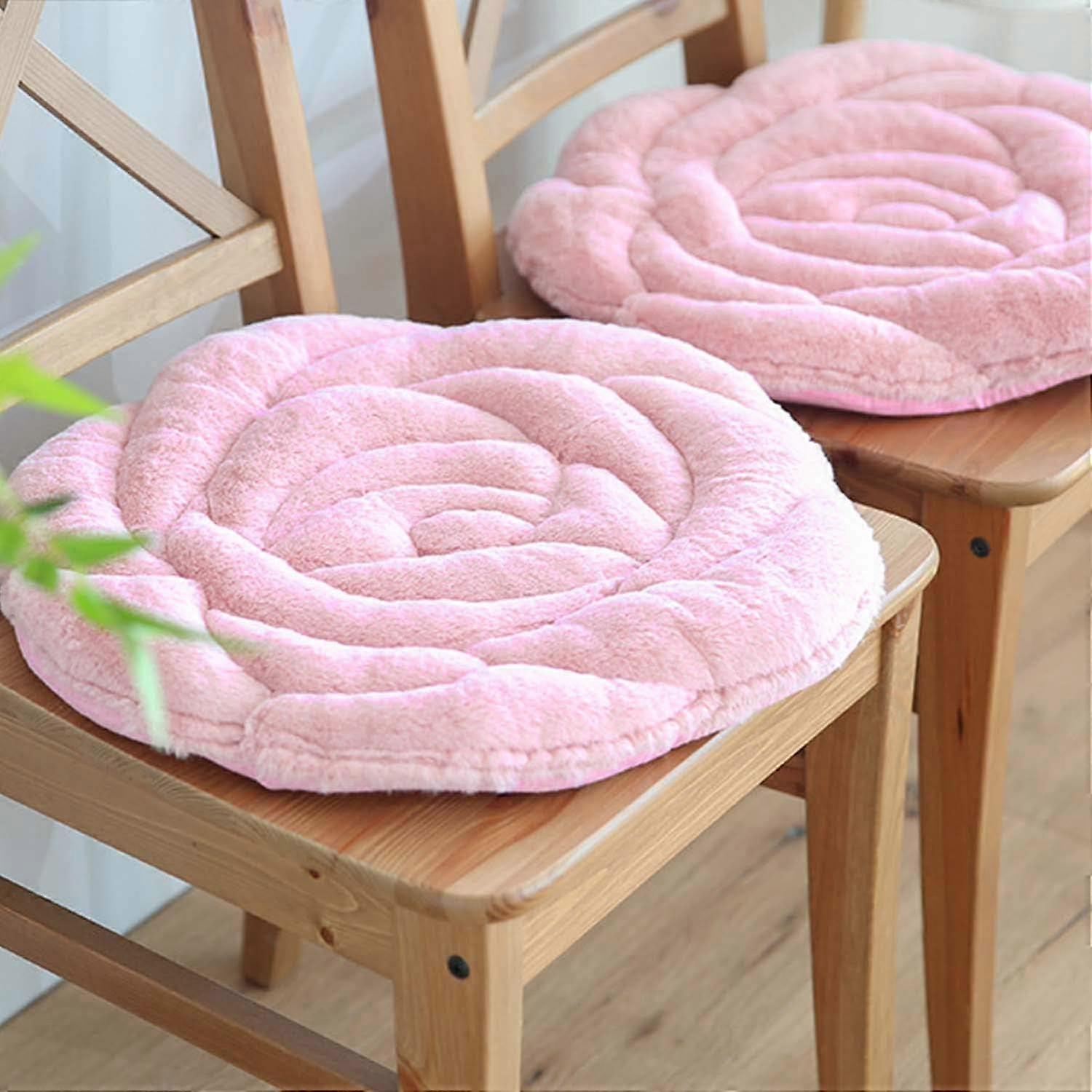 Soft and Comfortable Cushion Plush Rose Seat Cushion Seat Pillow for Back Coccyx Sciatica and Coccyx Pain Relief Chair Cushion for Home Office Sofa P