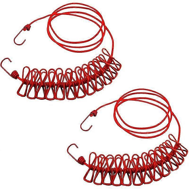 Clotheslines With 12 Clothes Pegs Clips Portable Expandable