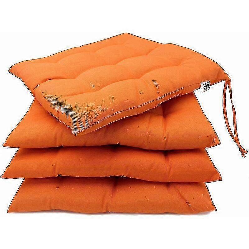 New Products In 2023,set Of 4 Chair Cushions For The Garden, 40x40 Cm, Orange