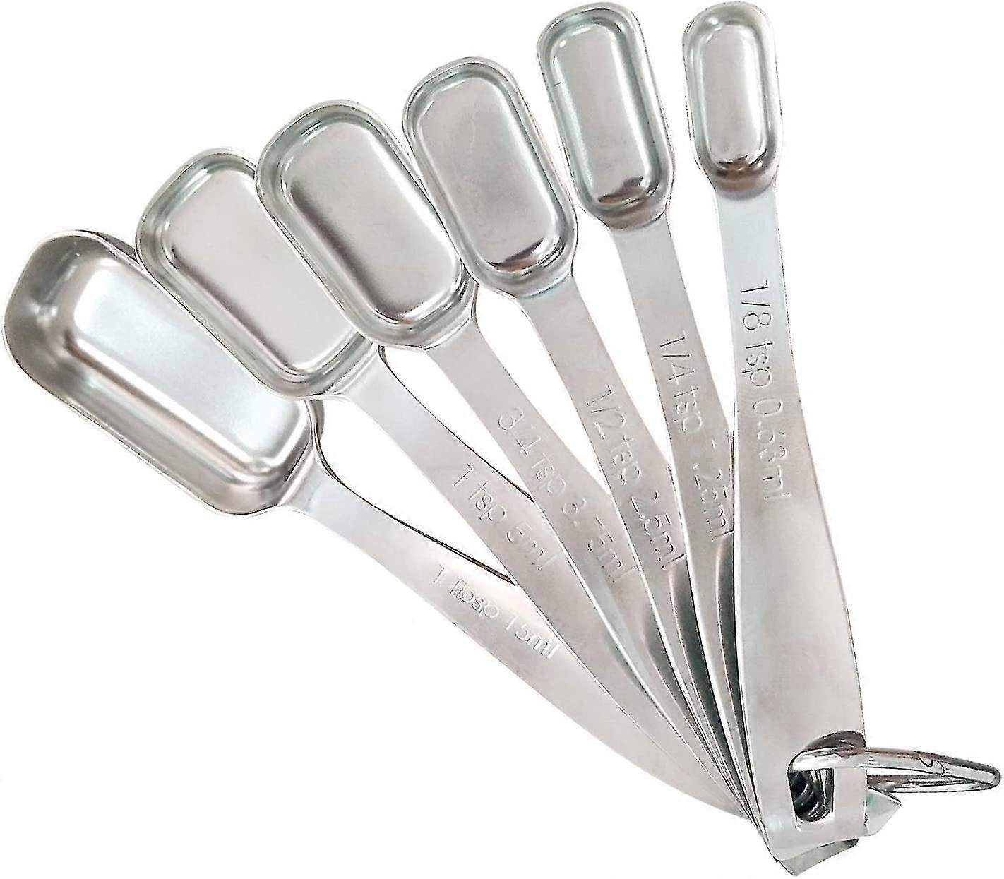 18/8 Stainless Steel Measuring Spoon Set For Dry Or Liquid Spices, Set Of 6 Gift