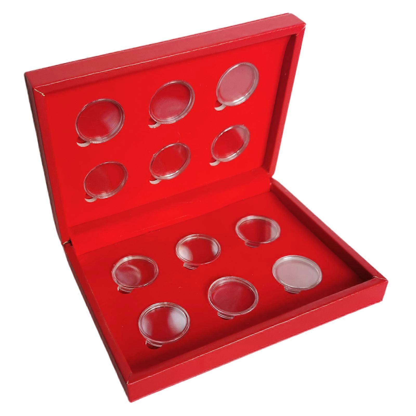 Coin Display Box with 12 Coin Cases Protector for Chinese 12 Zodiac Coins