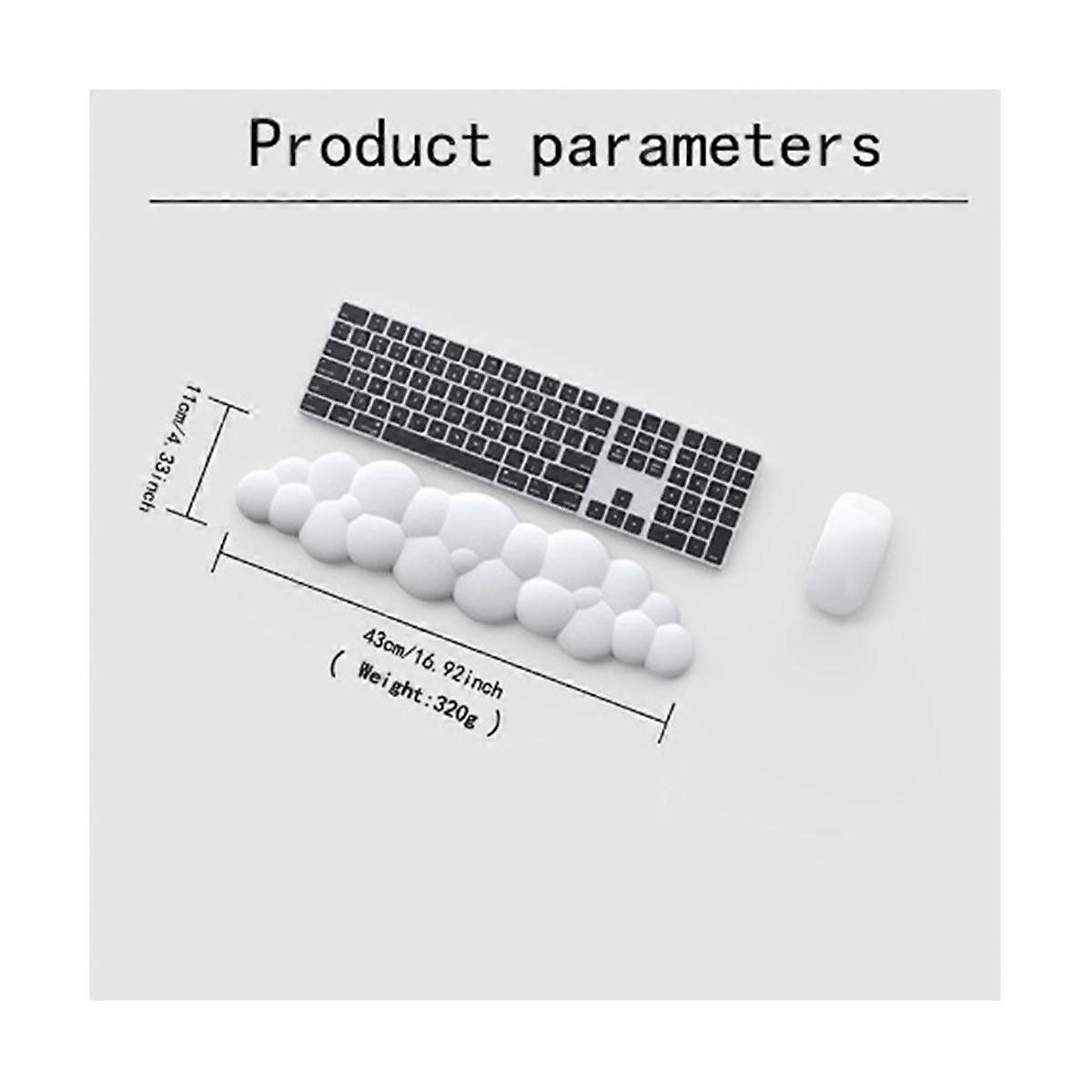 Cloud Keyboard Wrist Pad Memory Foam Håndstøtte Cloud Mouse Keyboard Wrist Pad egnet til Office G