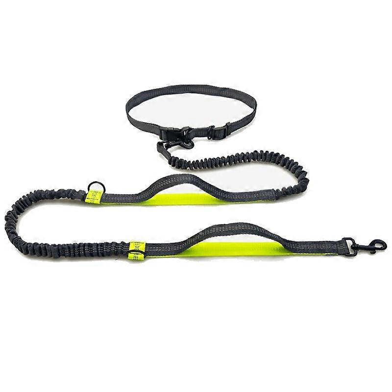 MIMIGO Hands Free Dog Running Leash with Adjustable Waist Belt, Dual Handle Elastic Bungees Retractable Rope for Small Medium and Large Dogs, Reflecti