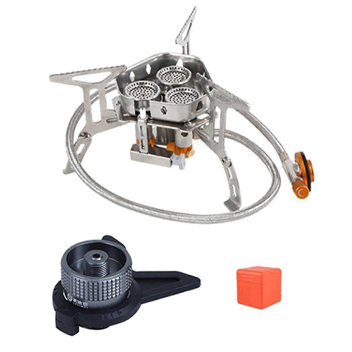 3 رؤوس موقد غاز مواقد التخييم السياحي 5800 واط فرن حقائب الظهر للطي في الهواء الطلق المشي لمسافات طويلة نزهة شواء معدات الطبخ