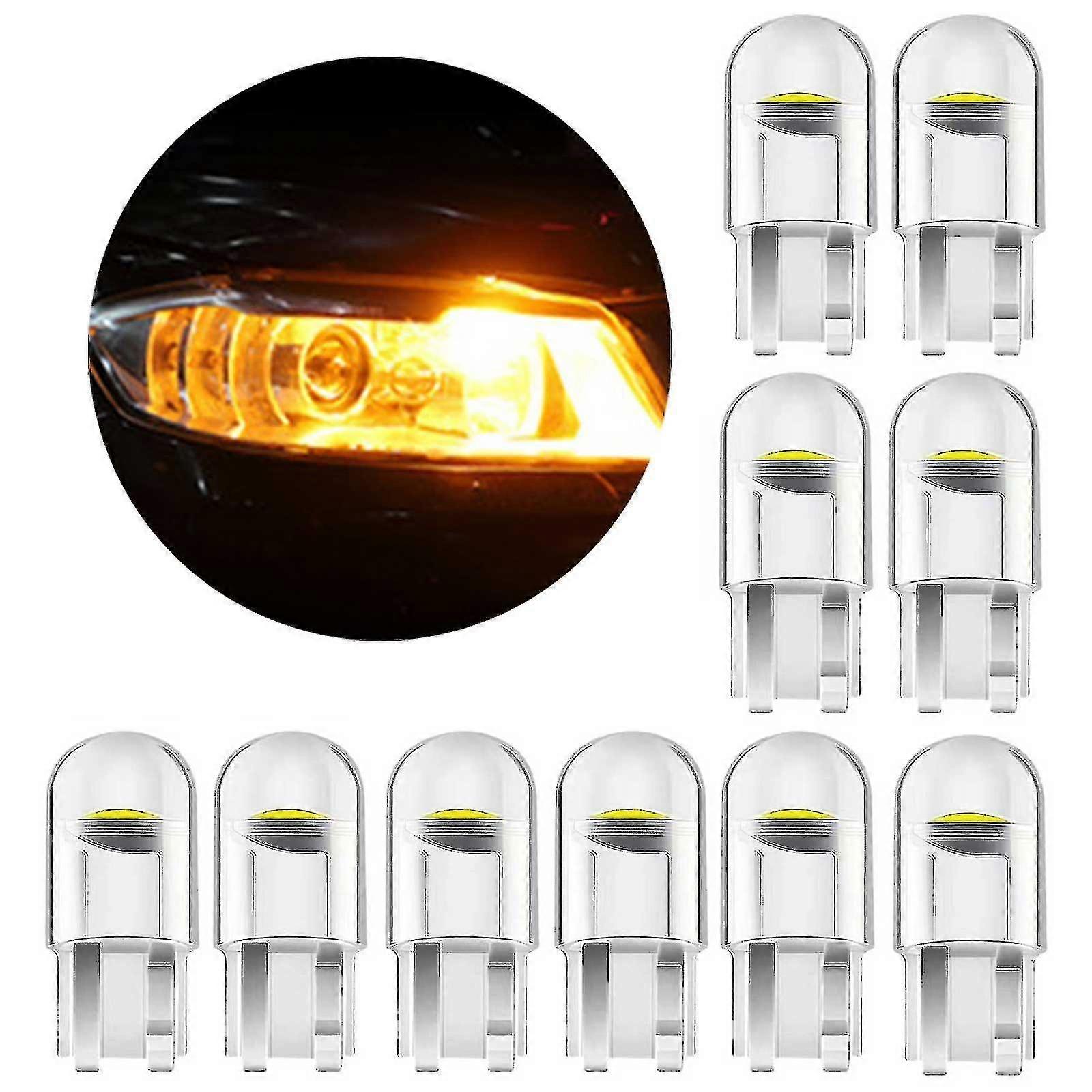 Led Signal Bulb 194 Car Reading Lights T10 W5w Dome Wedge License Plate Lamp 10x