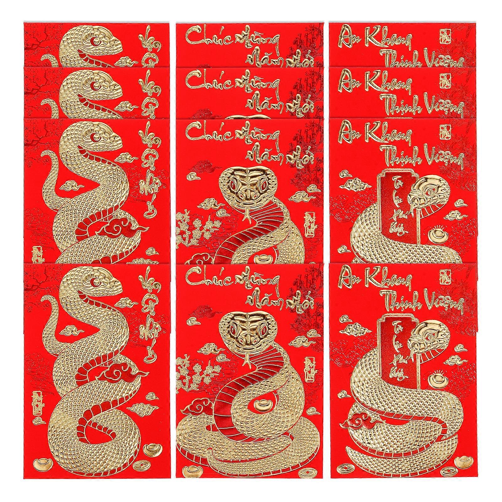 18Pcs Snake Year Red Packets Vietnamese Red Packets Lunar New Year Gifts Red Envelopes Vietnamese Luck Money Envelopes Decors