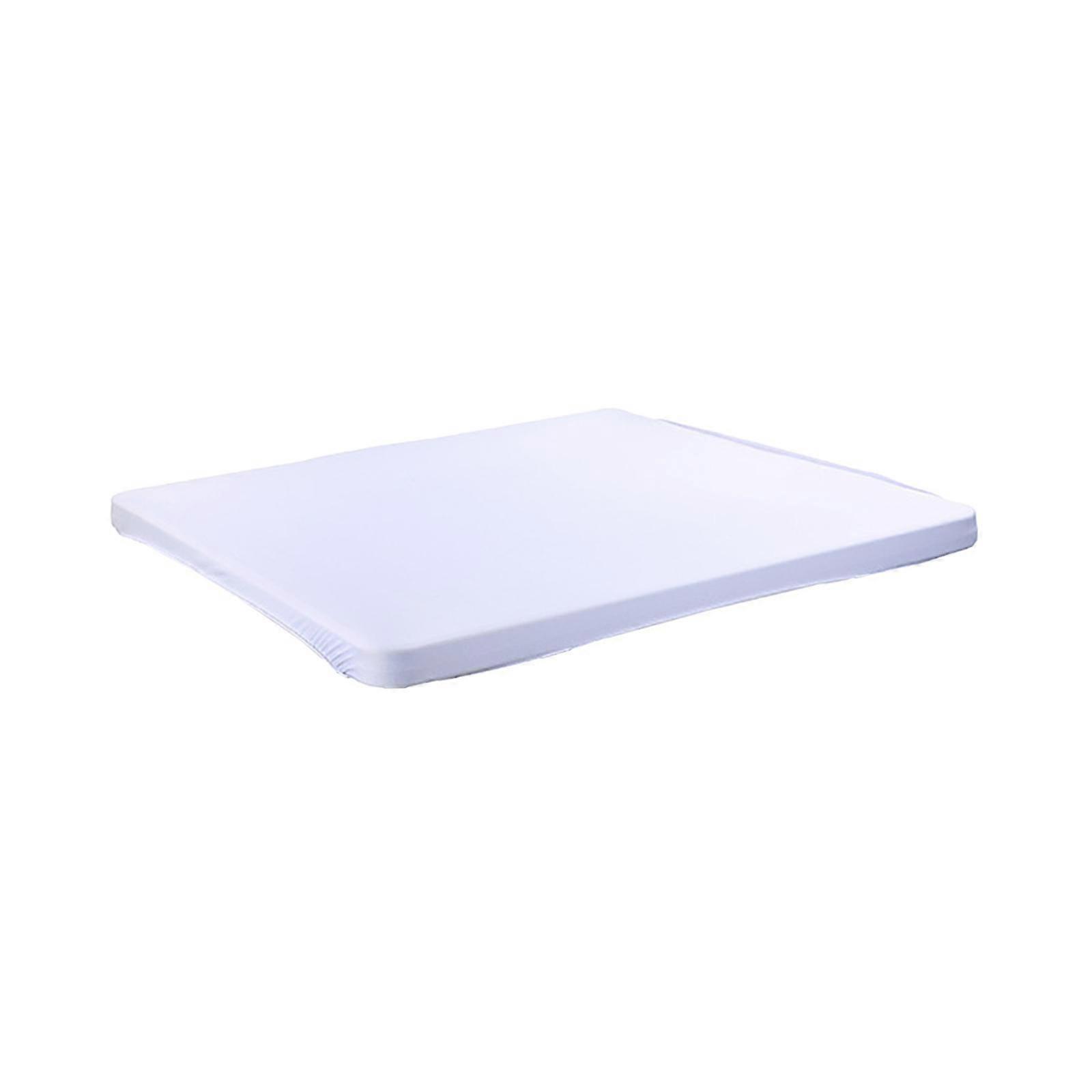 Nappe élastique extensible pour table d’appoint de dîner blanche